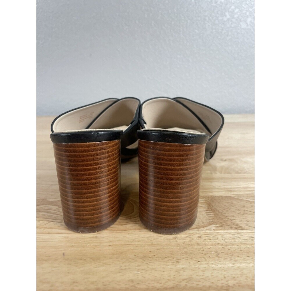 Cole Haan Dakota Criss Cross Black Leather Mule Sandals Slip On Size 8.5B 8 1/2 - Picture 3 of 8